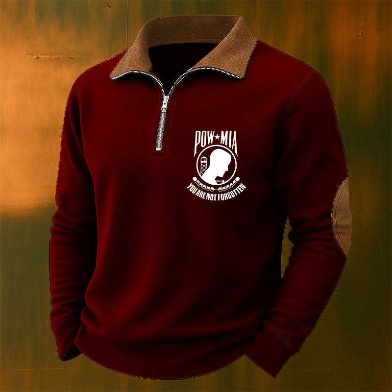 Memorial to American Prisoners of War and Missing Soldiers Casual Zipper Sweatshirt