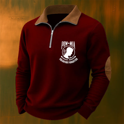Memorial to American Prisoners of War and Missing Soldiers Casual Zipper Sweatshirt