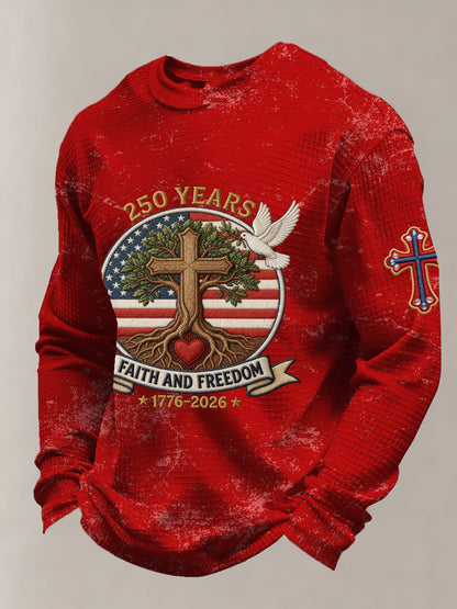Men's Vintage American Flag Print Top