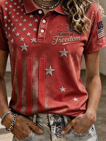 Women'S Independence Day Print Short-Sleeve Top