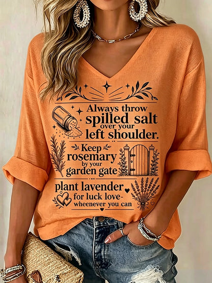 Women's Midnight Margaritas Print V Neck Top