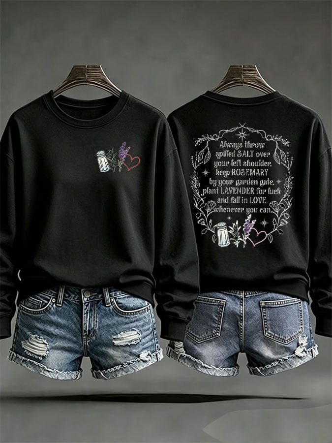 Women's Casual Printed Long-Sleeve Sweatshirt