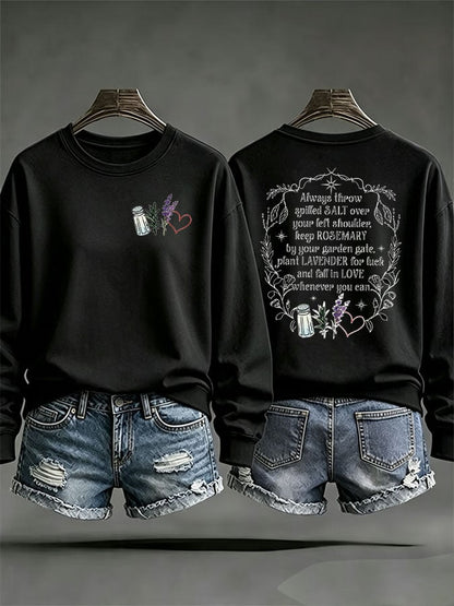 Women's Casual Printed Long-Sleeve Sweatshirt