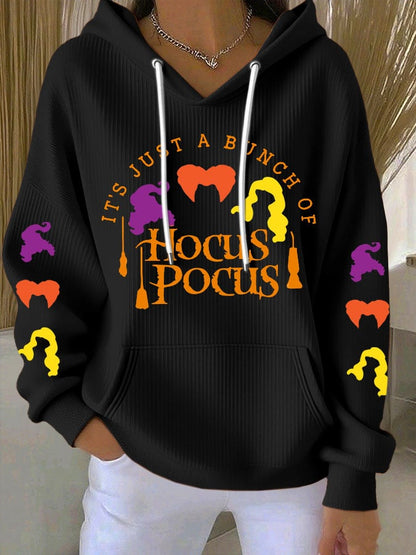 🔥HOT SALE🔥Women's Halloween Witch Print Casual Hooded Sweatshirt