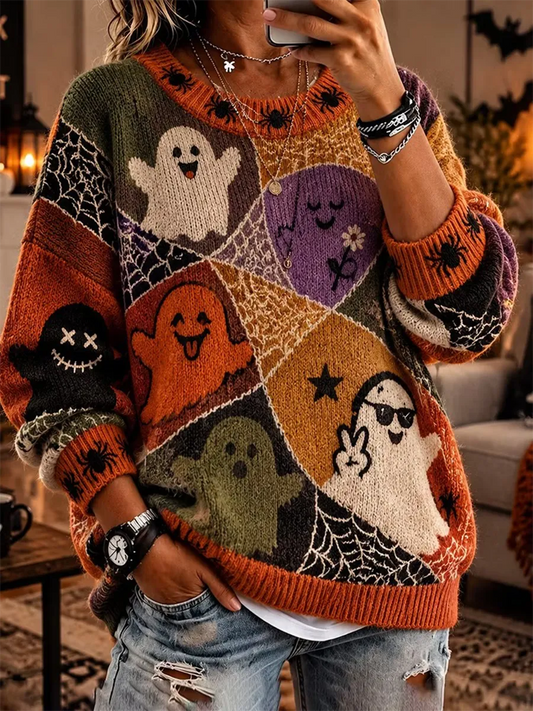 Women'S Halloween Knitted Sweatshirt