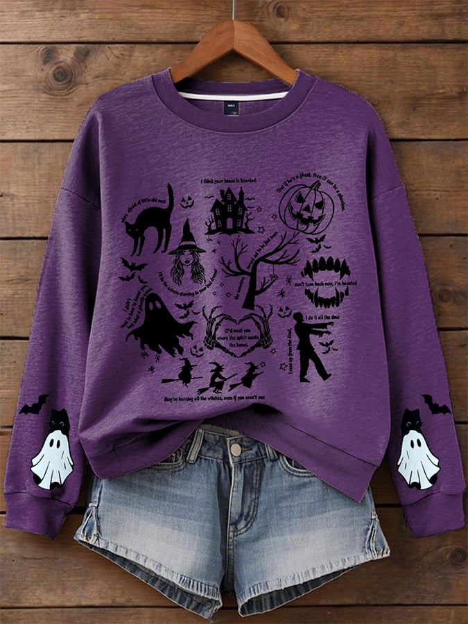 Women's Halloween Print Sweatshirt