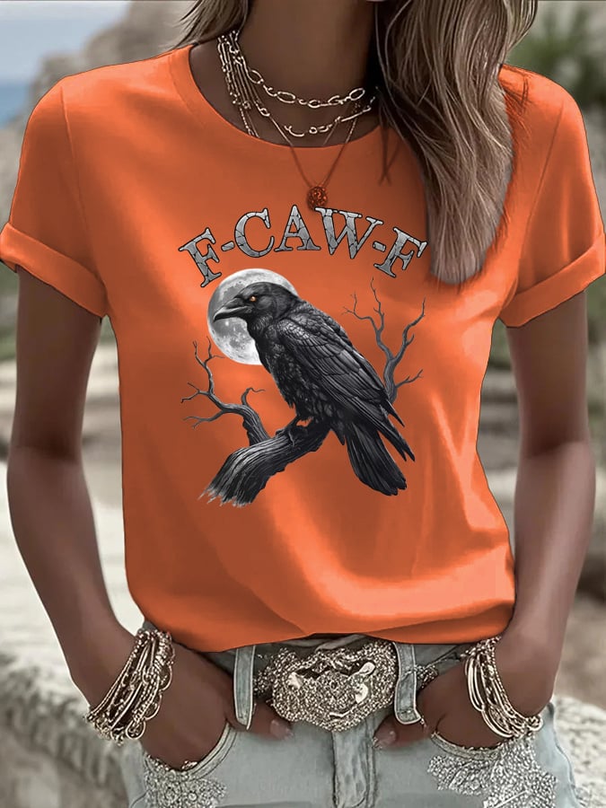 🔥Buy 2 Get 10% Off🔥Women's F-Caw-F Raven Print Casual T-shirt
