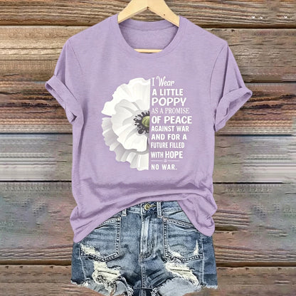 Women's Memorial Day Peace Printed T-Shirt