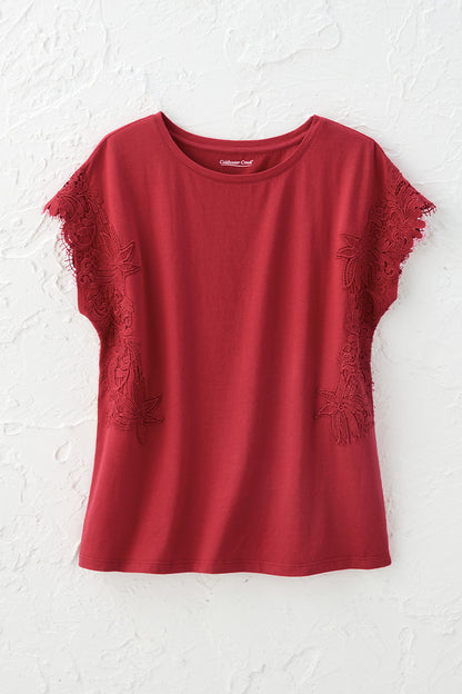 Aria Lace Trim Tee