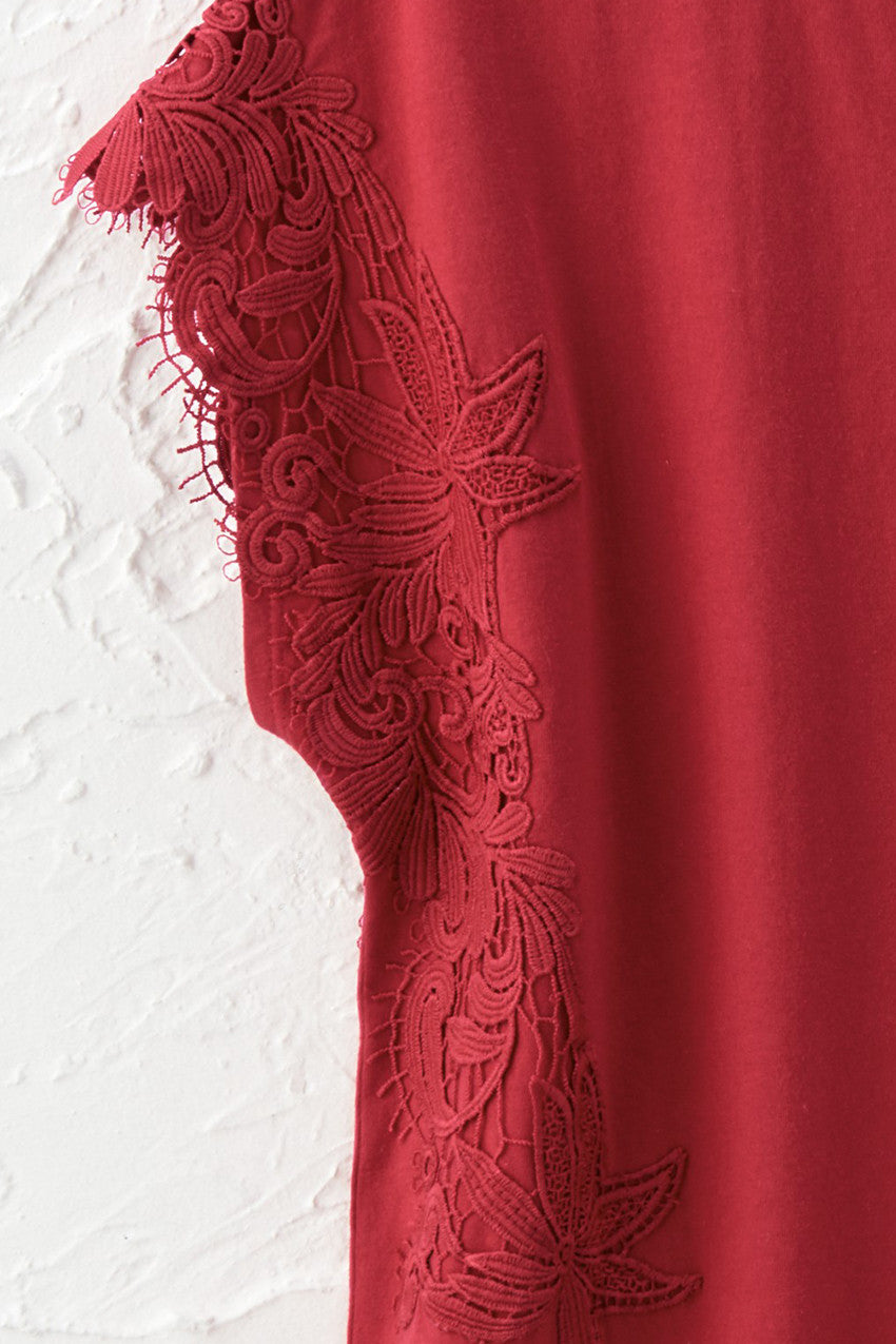 Aria Lace Trim Tee