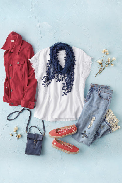 Aria Lace Trim Tee