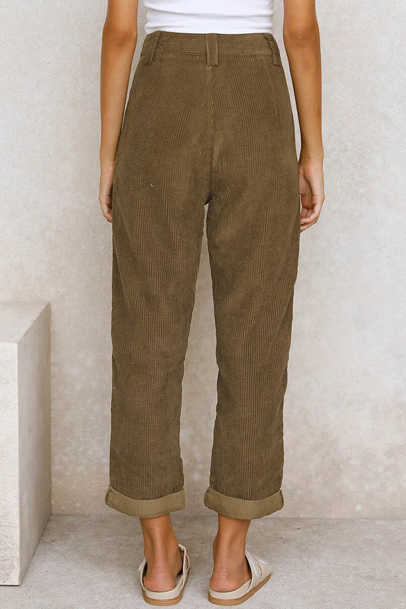 Women'S Corduroy Loose Straight Trousers