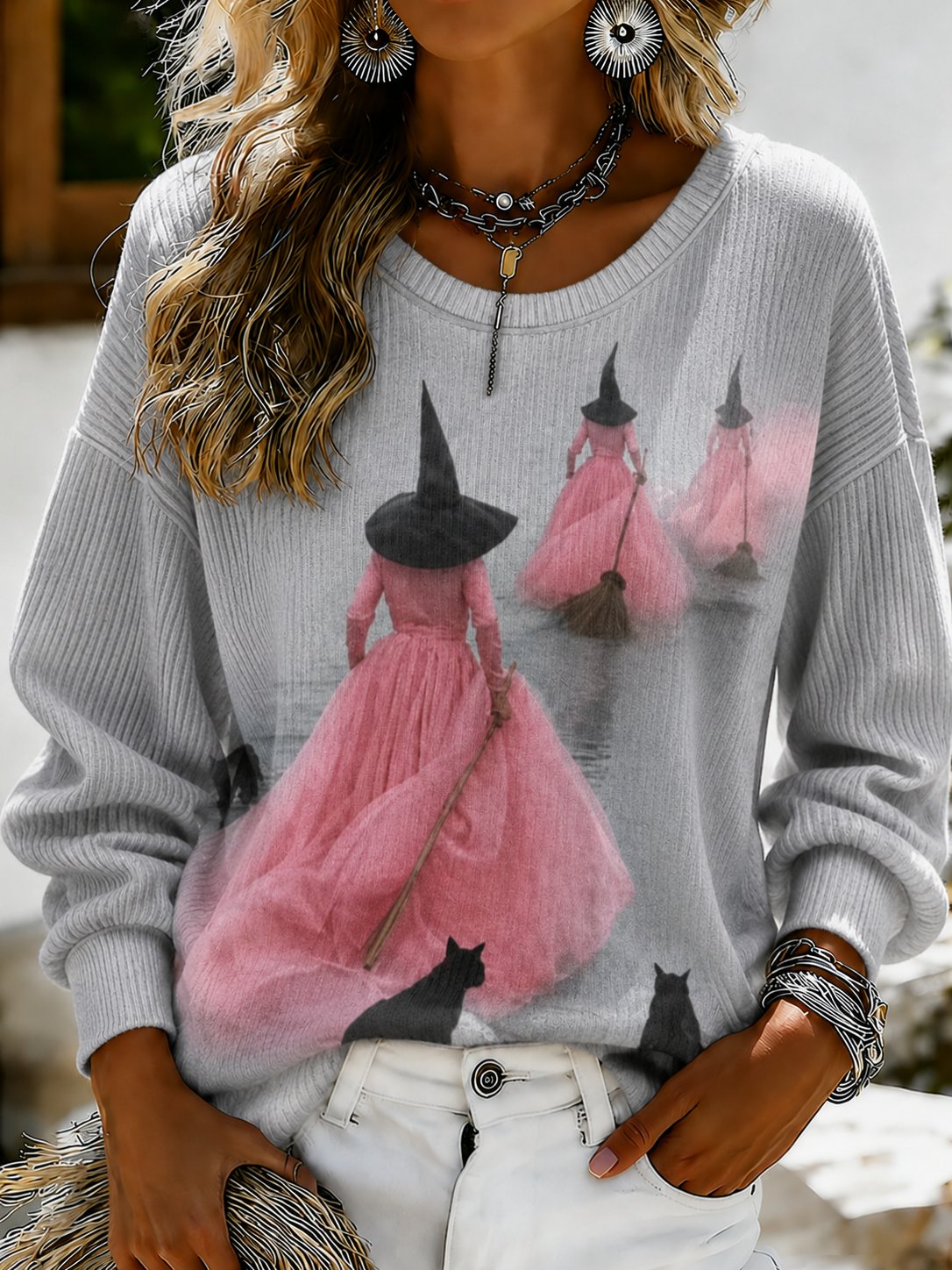 Women's Autumn Halloween Witch Top
