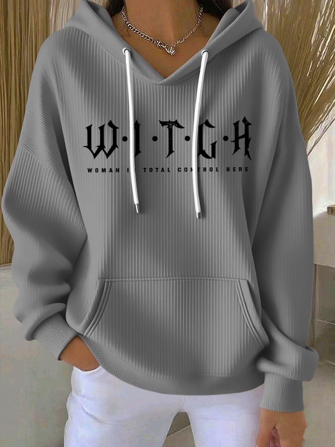 🔥HOT SALE🔥Woman In Total Control Here Print Casual Hoodie