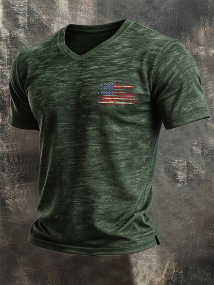 Men's Vintage 100% Pure Cotton Slub Stretch T-Shirt