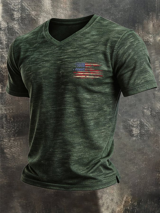 Men's Vintage 100% Pure Cotton Slub Stretch T-Shirt