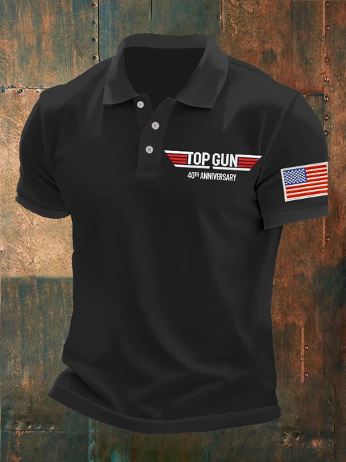 Men's Retro 40th Anniversary Printed Polo Shirt