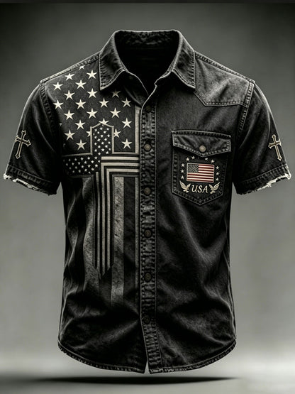 Men'S 250Th Anniversary National Faith Print  Shirt
