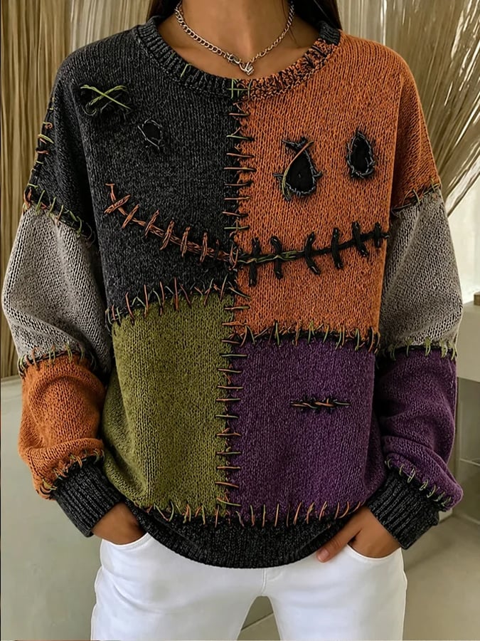Women's Halloween Print Pullover Sweatshirt