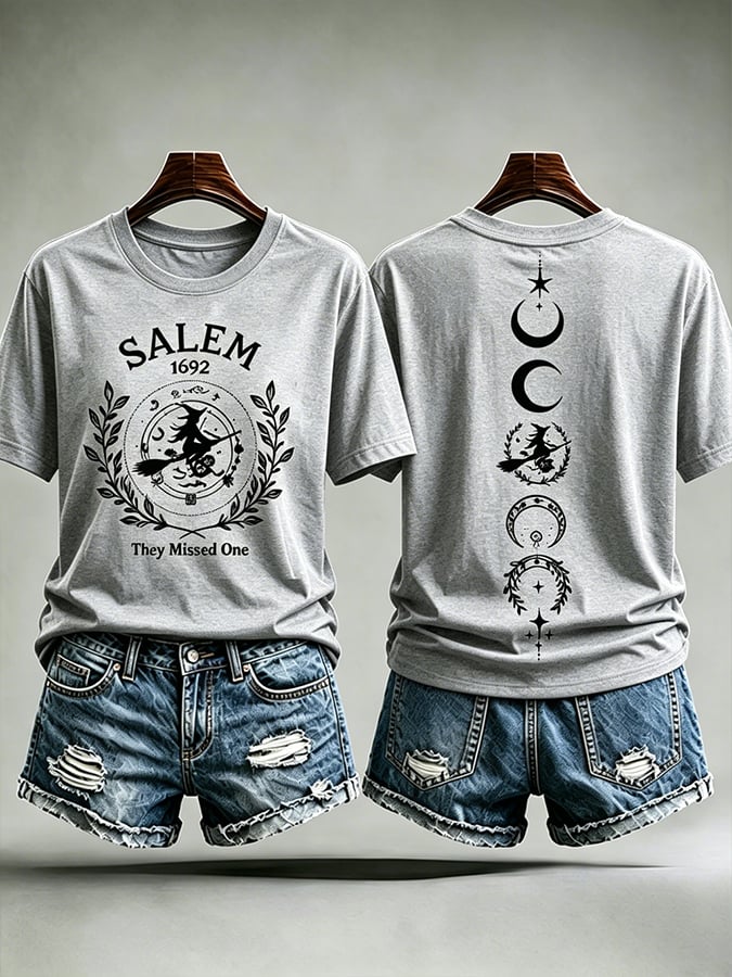 Women's Salem They Missed One  Print short-sleeved T-shirt