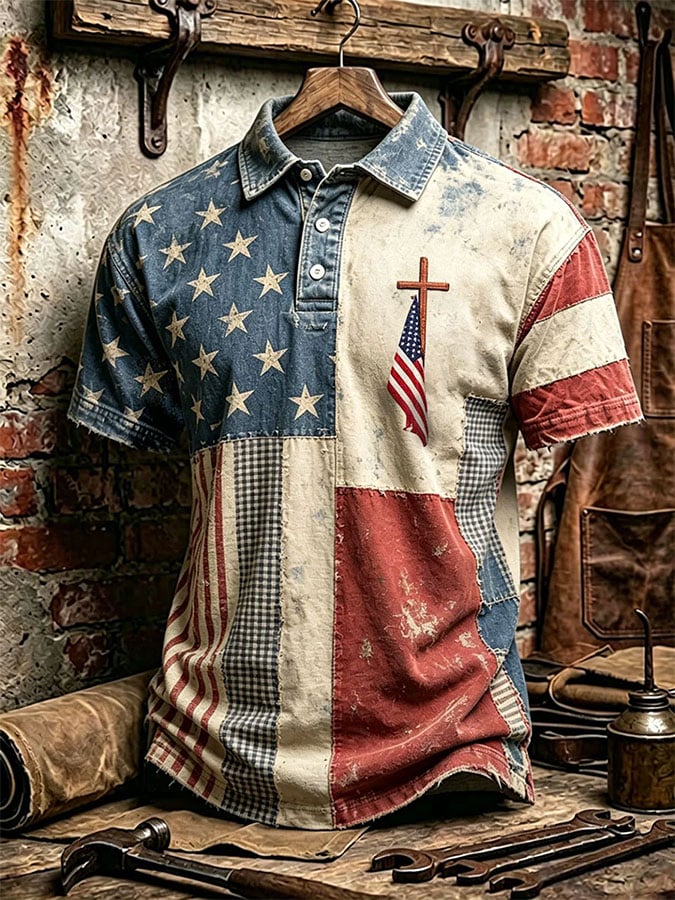 Men's Casual Printed Polo Shirt