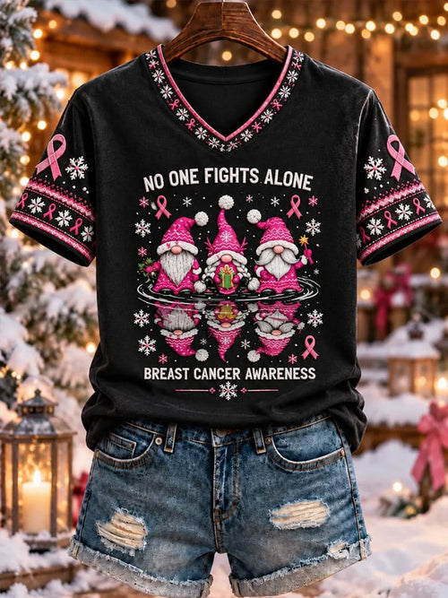 Women's Pink Christmas Short Sleeve T-shirt