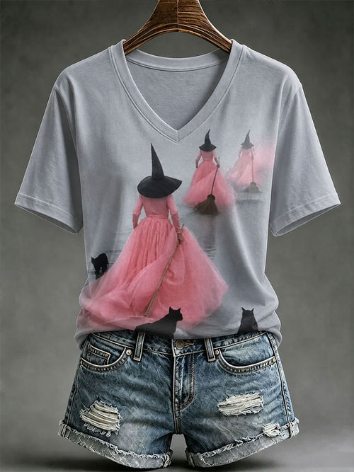 Women'S Halloween Witch Print Short-Sleeve T-Shirt