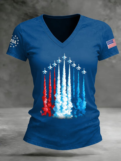 Women's America 250 – Red, White & Blue Sky Tribute Print T-Shirt