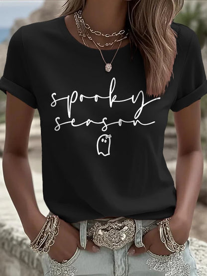 🔥HOT SALE🔥Women's Halloween Printed Round Neck T-Shirt