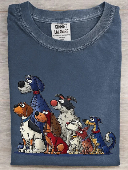 The Waiting Dog Art Casual Cotton Short Sleeve T-shirt