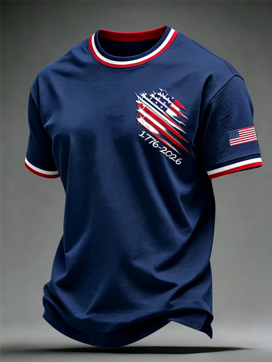 Men's US Independence Day Casual Print Tee