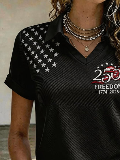 Women'S Independence Day Print Short-Sleeve Top