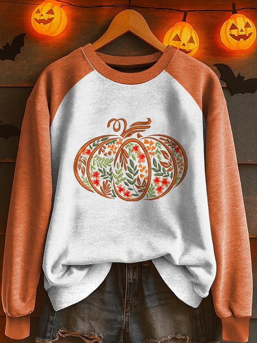 🔥HOT SALE🔥Women'S Casual Halloween Pumpkin Print Sweatshirt