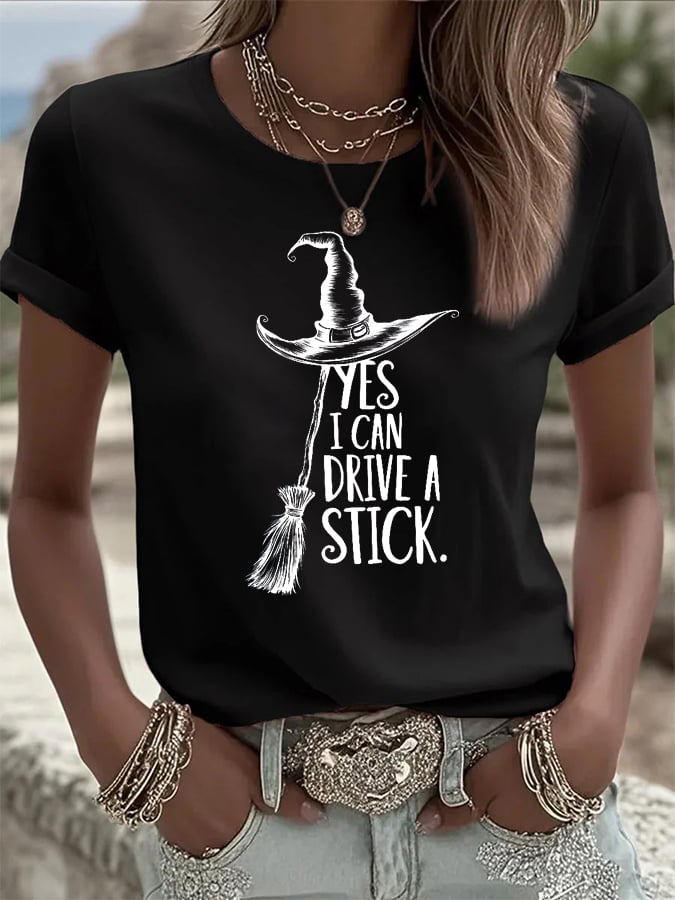 🔥Buy 2 Get 10% Off🔥Women's I Can Drive a Stick Print Casual T-Shirt