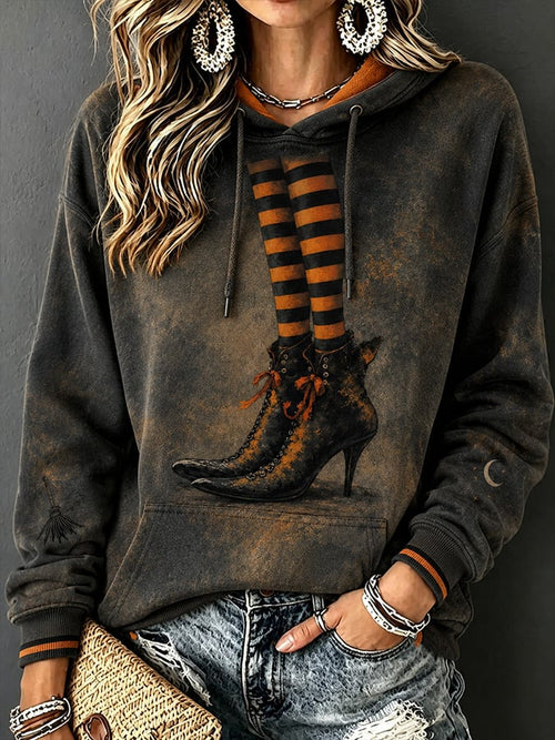 Women's Casual Halloween Print Hoodie