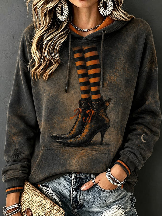 Women's Casual Halloween Print Hoodie