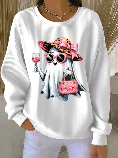 🔥HOT SALE🔥Women'S Cute Ghost Print Casual Sweatshirt