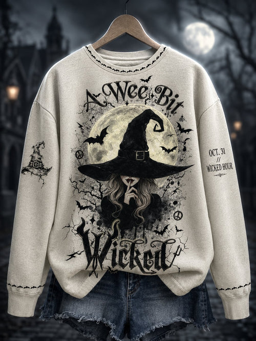 Women's A Wee Bit Wicked Print Casual Sweatshirt