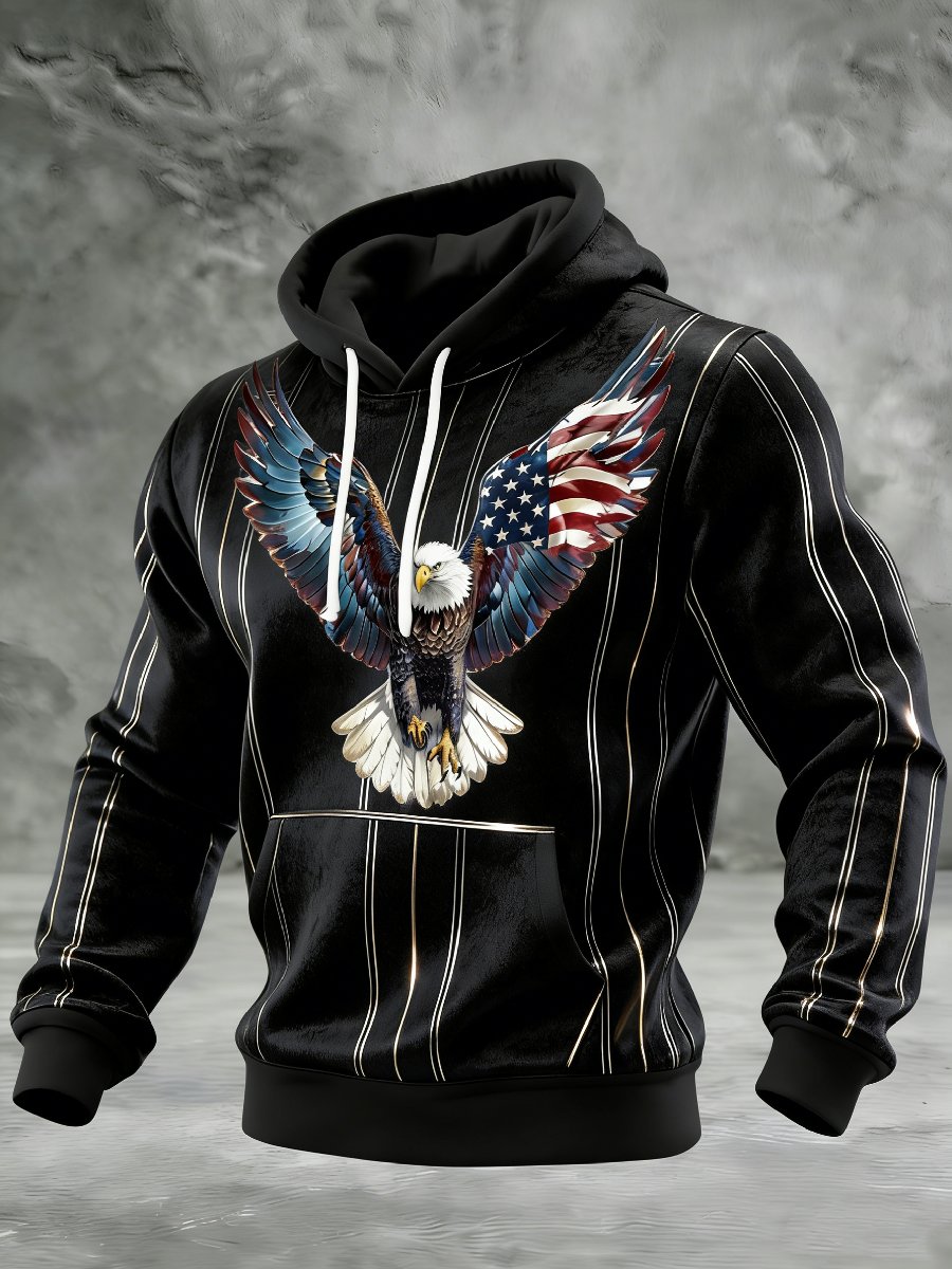 Men's Casual American 250th Anniversary Print Sweatshirt