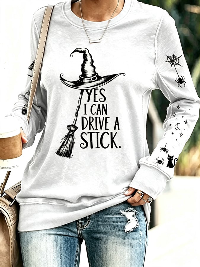 Women's Halloween Print Long-Sleeve Top