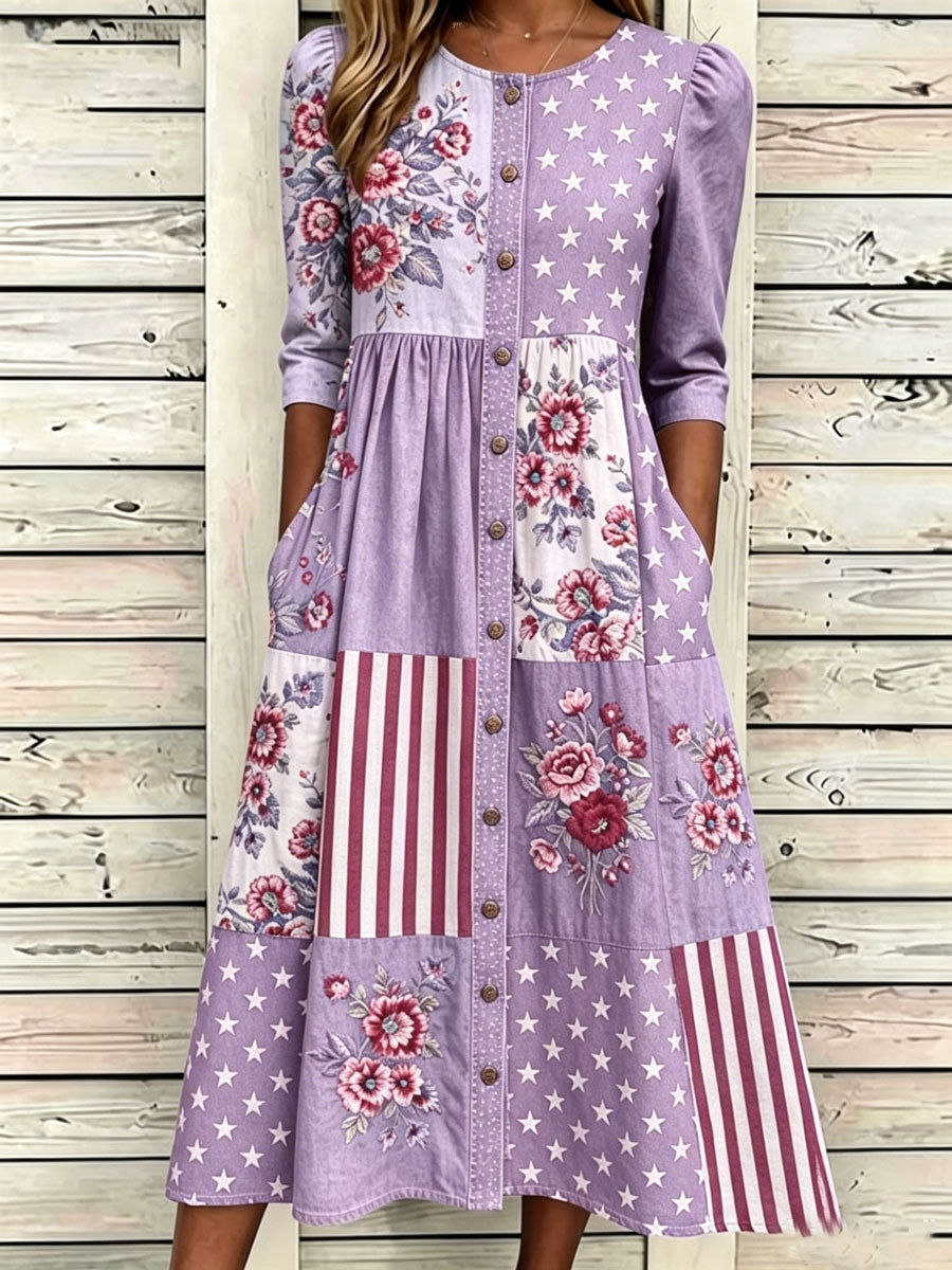 🔥Buy 3 Get 10% Off🔥Women'S Casual American Independence Day Print Art Casual Dress
