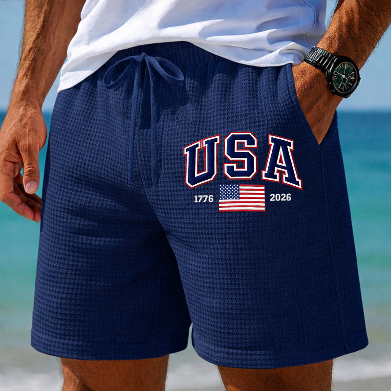 Men's 250th Anniversary  Printed Waffle Shorts