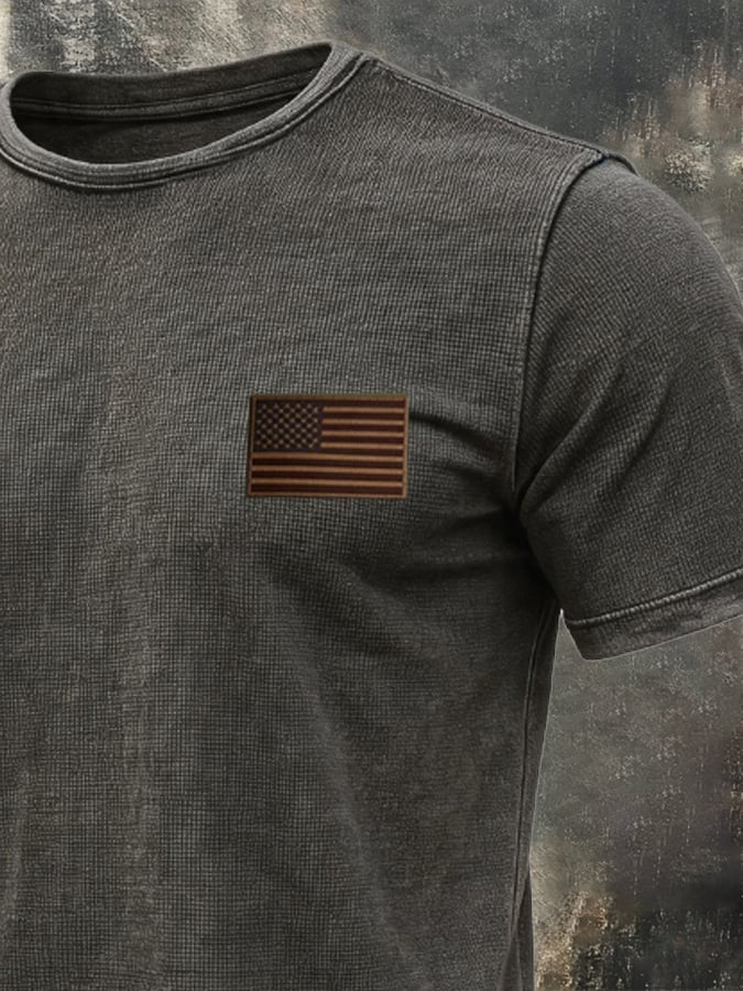 Men's Retro Waffle-Knit Stretch T-Shirt