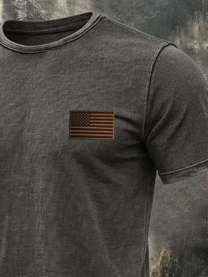 Men's Retro Waffle-Knit Stretch T-Shirt