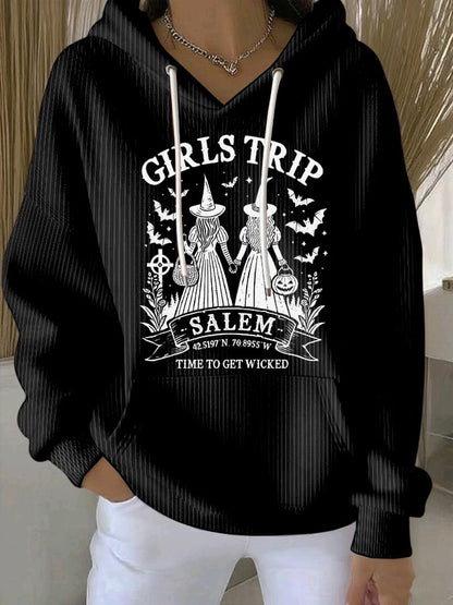 🔥HOT SALE🔥Women's Girls Trip Salem Witch Print Casual Sweatshirt
