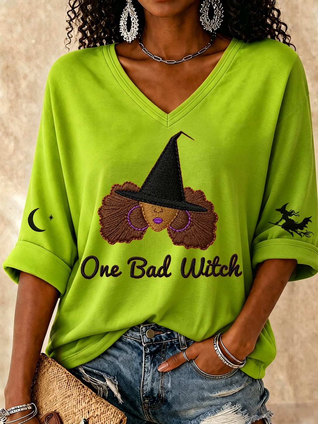 Women's African American Witch Halloween Top
