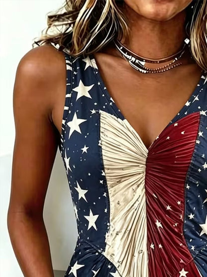Women's Independence Day Printed Ruched Tank Top