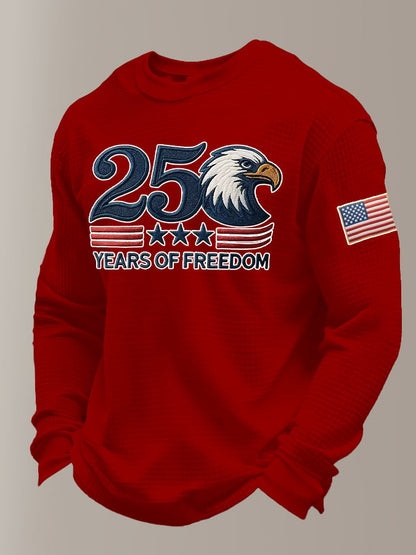 Men's Retro 250th Anniversary Print Casual Long-Sleeved Top
