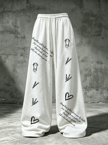 Women's Salt Rosemary Lavender Love Print Casual Pants
