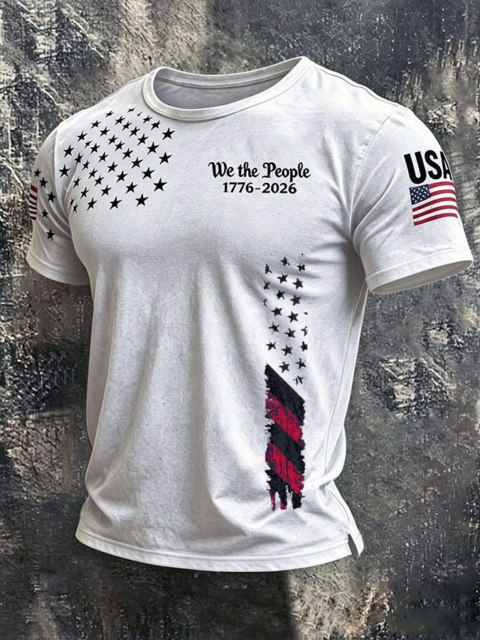 🔥Buy 3 Get 10% Off🔥Men's American Flag Printed Casual T-shirt